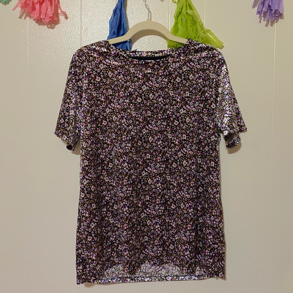 floral velvet top